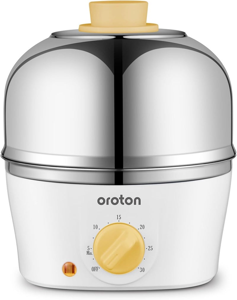 oroton 9-Egg 304 Stainless Steel Egg Cooker – Steam & Boil Eggs with Timer, Automatic Shut-Off & 3 Cooking Modes (Hard/Medium/Soft)​ - Image 1